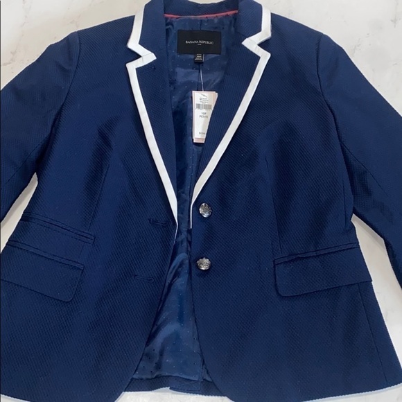 Navy Blue Tailored Jacket size 10P NWT blazer - Picture 6 of 9